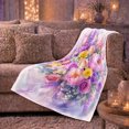 thumbnail image 6 of Pastel Peony Rose and Daisy Watercolor Bouquet, Soft Botanical Floral Art for Flower Lovers, Birthday Gift, Cozy Flannel Blanket for Bedroom and Lounge, Floral Home Decor, 6 of 9