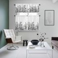 thumbnail image 4 of Black Spring Floral Kitchen Curtains Sets for Windows 36 Inch Length, Watercolor Botanical Summer Vintage Rod Pocket Window Treatments Tier Curtains and Valances Set for Bedroom/Bathroom, 4 of 8