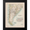 thumbnail image 2 of Bartholomew 15x18 Black Modern Framed Museum Art Print Titled - South America Argentina Bolivia Chile Uruguay, 2 of 5