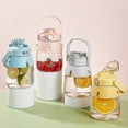 thumbnail image 4 of 1000ml Double Mouth Plastic Water Bottle Portable Outdoor Pot Belly Cup Straw Cup, 4 of 5