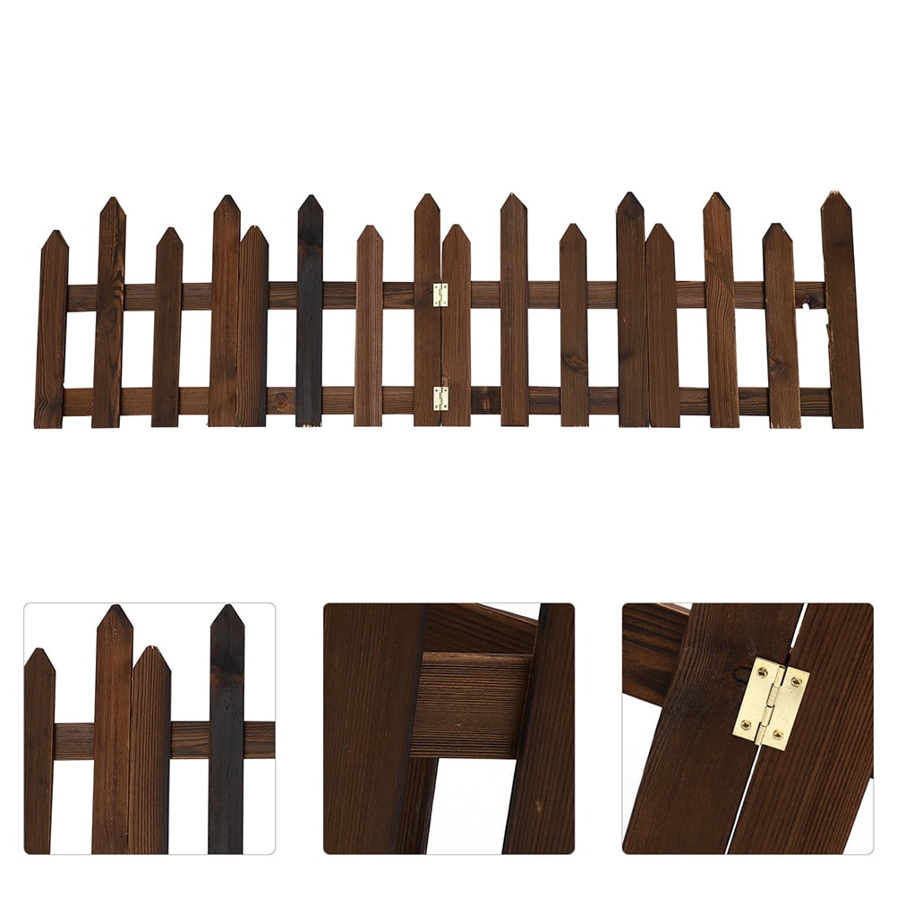 CYLINDSOME Garden Wooden Folding Fence Lawn Flowerbeds Plant Border Decorative Landscape Wooden Panels