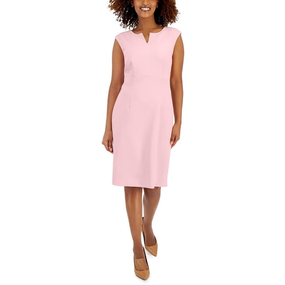 Kasper Womens Solid Crepe Wear To Work Dress