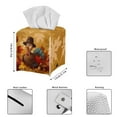 thumbnail image 3 of Psesaysky Tissue Box Cover, Thanksgiving Turkey Leaves Square Decorative Car Tissue Holder PU Leather Facial Paper Case Organizer Dispenser for Bathroom, Vanity Countertop, Night Stands, Desk, 3 of 7
