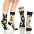 thumbnail image 2 of BAMBOOVEN Men & Women Fun Dress Socks,Colorful Funny Novelty Cotton Socks (Medium,Coffee,6 Variety Pairs),Cotton Socks_989 1002, 2 of 6