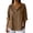 Coffee, variant on Summer Henley Shirts for Women Trendy Rolled-up Short Seleve Tunic Blouse Loose Fit Cute Button V Neck Work Business Blouses Coffee L