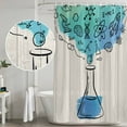 thumbnail image 4 of Teal Blue Science Shower Curtain, Waterproof Shower Curtains for Bathroom, Funny Cartoon Artwork Wood Grain Washable Fabric Bathtub Curtain Set Bath Decor with 12 Hooks 48"x72", 4 of 6