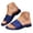 Blue, variant on Slip on Summer Slide Shes Low Heel Leather Slippers Outdoor Casual Walking Sandals Ladies Flat Slide Shoes for Travel Size 7 Black