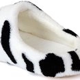 thumbnail image 4 of Chiccall Winter Warm Slippers, Comfy Faux Fur House Shoes Slip on Flat Shoes Fuzzy Cow Print Slippers Slient Indoor House Slippers for Women and Girls,on Clearance, 4 of 5