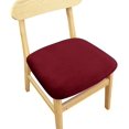 thumbnail image 1 of Velvet Stretch Dining Chair Seat Covers for Dining Room Upholstered Chair Seat Cushion Covers Removable Velvet Fabric Washable Chair Protector Slipcovers Set of 4,Burgundy, 1 of 6