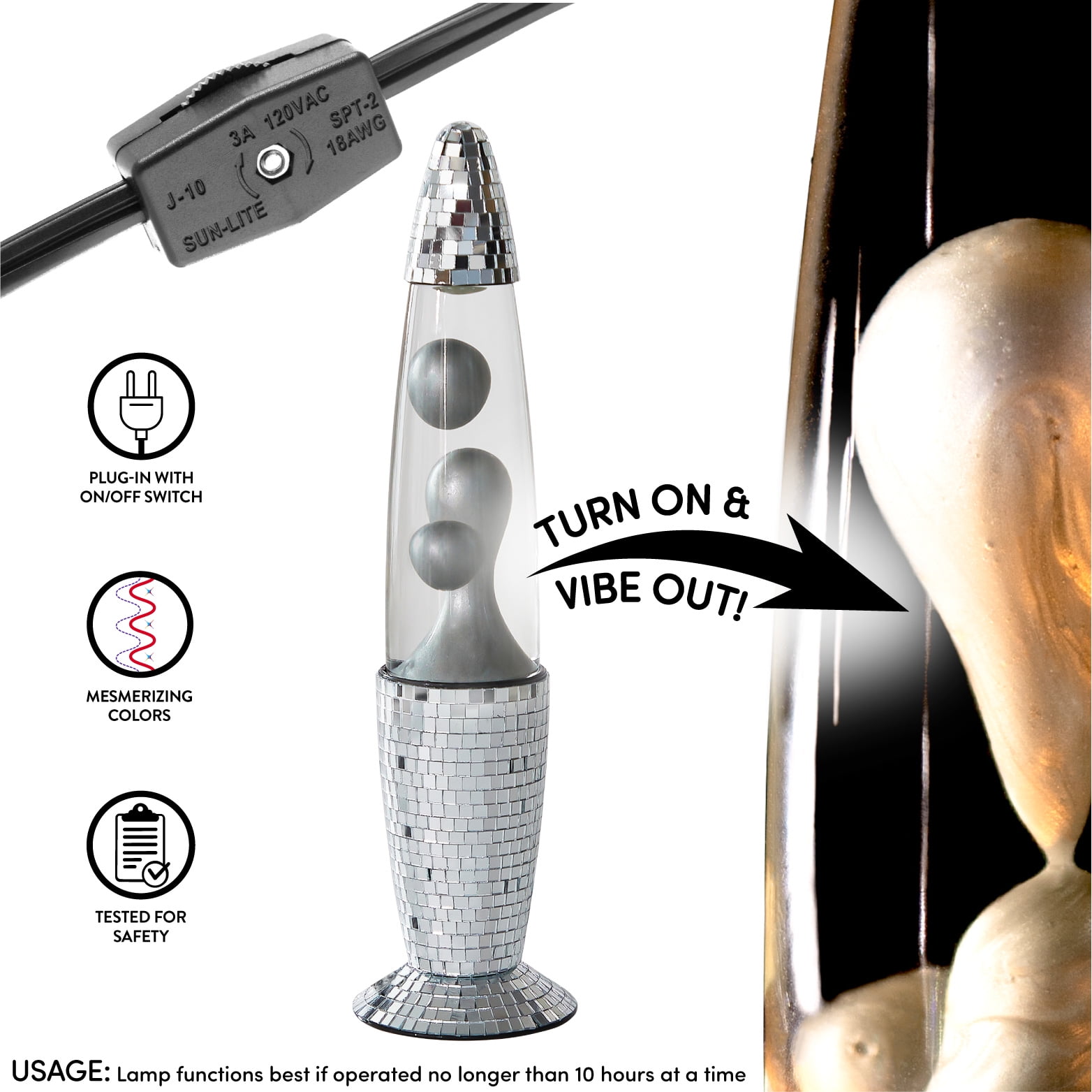 Urban Shop 13 inches Skinny Disco Motion Lava Lamp