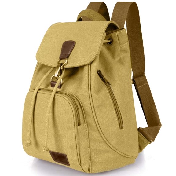 KXF Vintage Canvas Backpack for Women Men, Multi Pocket Casual Adjustable Strap Daypack for Travel Outdoor Shopping Hiking