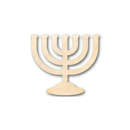 Unfinished Wood Menorah Shape - Hanukkah - Craft - up to 24" DIY 4" / 1/4"