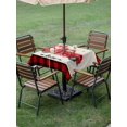 thumbnail image 3 of Outdoor Tablecloth with Umbrella Hole and Zipper, Valentine's Day Square Table Cloth 54x54 Inch Waterproof Tablecloth, Truck Loves Red Plaid Romantic Beige Picnic Table Cover for Patio Camping, 3 of 7