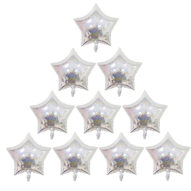 10 Uds de papel de aluminio estrella boda de cumpleaños Plata