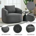 thumbnail image 5 of Trustyue Swivel Accent Chair Modern Round Barrel Chair, Soft Teddy Fleece Fabric Swivel Chair for Living Room, 360 Rotating Small Space Comfort Reading Chair, No Tools Assembly (Dark Grey ), 5 of 11