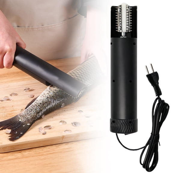 Electric Fish Scale Remover, Plug-In Handheld Anti-Splash Kitchen Scaler with Multi-Serrated Head, Continuous Power for Effortless Descaling, Home Use Tool for Cleaning Fish Efficiently