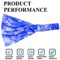 thumbnail image 4 of Gustave Womens Tie Dye Headbands, Elastic Non Slip Sweat Absorbent Hair bands for Workout Running Yoga Fitness "Blue", 4 of 9