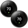 Nest Learning Smart Thermostat 3rd Generation Home/Office Wifi, Black (2 Pack)