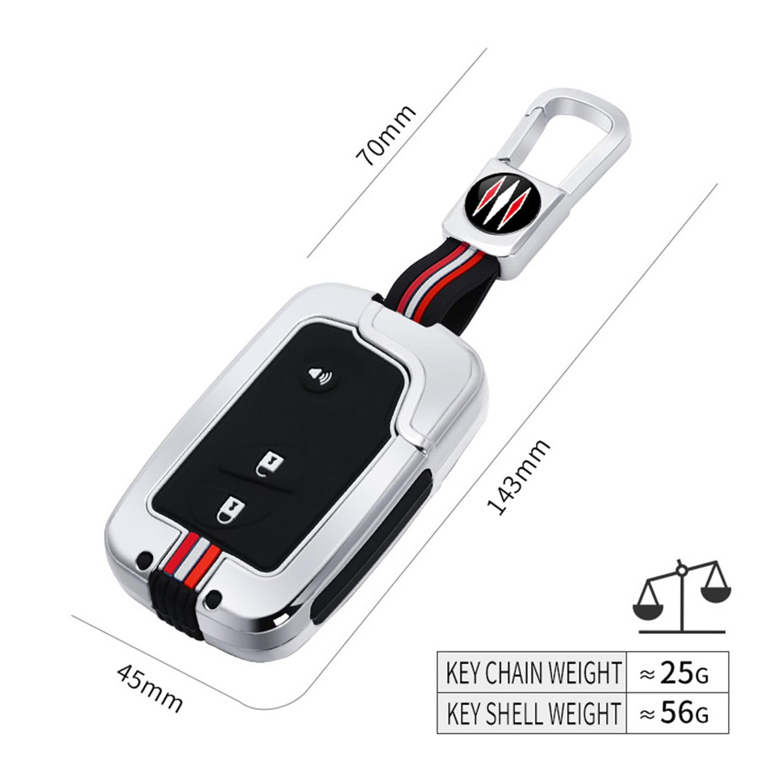 Key Cover Case, Zinc Alloy Metal Key Fob Case Protector Shell Compatible with Lexus GX460 RX350 ES350 IS250 GX460 LX570 IS350 GS430 GS300 GS450h Accessories 3 Buttons