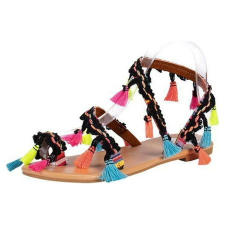 

Women s Arch Support Orthotic Sandals Comfortable Womens Summer Sandal Casual Tassels Ethnic Style Flip Flops Flat Bottom Sandals