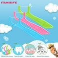 thumbnail image 3 of FAMILIFE Dental Floss Picks, 200 Picks Kids flossers Toddler Threaders Children Unwaxed Unflavored Fluoride Free Dental Floss Child Kid Flossing Sticks with Travel Cases, 3 of 5