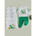 thumbnail image 3 of RUINIXCW Kids Toddler Baby Boy Birthday Dinosaur Outfit 1 2 3 4 5 6 Years Birthday Spring Fall Winter Clothes Crewneck Sweatshirt and Jogger Pants Set, 3 of 7
