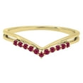 thumbnail image 2 of Dazzlingrock Collection Round Ruby Chevron Wedding Band for Women (Color Red, Clarity Highly Included) in 18K Yellow Gold, Size 5.5, 2 of 5