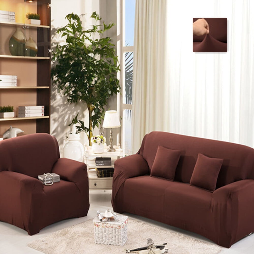 Details about   1-4Seater Soild Color Soft Elastic Stretch Slipcover Protector Sofa Couch Covers 