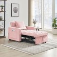 thumbnail image 6 of S-HOME Adjustable Velvet Sofa Bed Chair with Folding Design, Modern Style for Adult Living Spaces, 1 Seat, Pink, 6 of 13