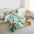 thumbnail image 3 of Homewish Cute Pet Dogs 3 Pieces Queen Comforter Set for Teens Children,Cartoon Animal Ultra Soft Bedding Sets,Dreamy Princess Bedding Comforter Set,Lightweight Room Decor,Reversible, 3 of 8