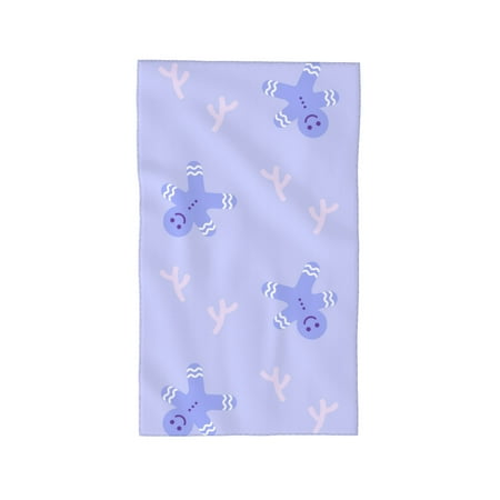 YFYANG Absorbent Towel, Soft Skin-Friendly Purple Christmas Gingerbread Man Washcloth Bath Towel, Suitable for All Skin, 27.5 x 16-inch