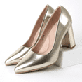 thumbnail image 4 of J. Adams Jolie Heels for Women - Closed Pointed Toe Mid Block Heel Classic Pumps, 4 of 6
