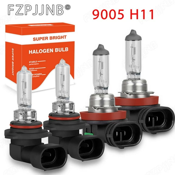 FZPJJNB For Cadillac SRX 2010-2016 - 4X 9005 H11 Halogen Headlight Bulbs Kit Hi/Lo Beam