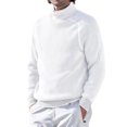 thumbnail image 1 of Tenmix Chandails d'Hiver Chauds pour Hommes Pull Tricoté Manches Longues Col Roulé Blanc 2TG, 1 of 2