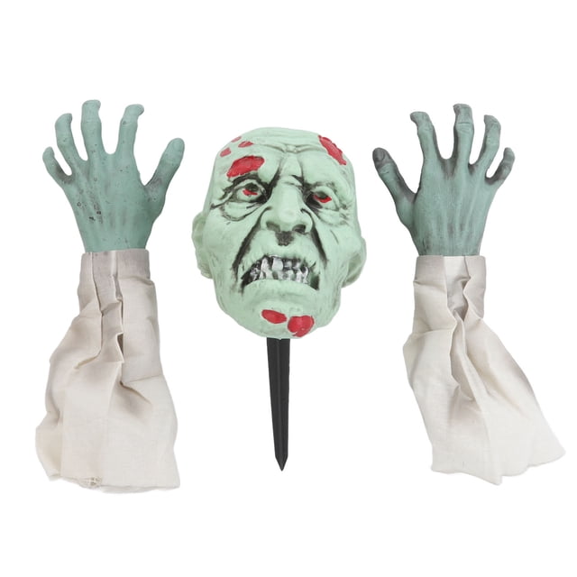 Halloween Scary Props, Zombie Face Arm Stakes Lifelike Vivid For Themed Parties