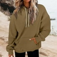 thumbnail image 2 of MaFYtyTPR Hoodies for Women Casual Long Sleeve Drawstring Casual Sweatshirts Solid Color Loose Pullover Tops 2025 Fleece Hoodies with Pocket, 2 of 5