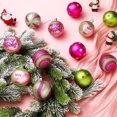 thumbnail image 4 of Cadancy 12 Pcs Christmas Ball Ornaments Decorations Glittering Balls Ornaments Pink Green Xmas Tree Hanging Decoration Plastic Shatterproof Holiday Party Home Decor, 4 of 5