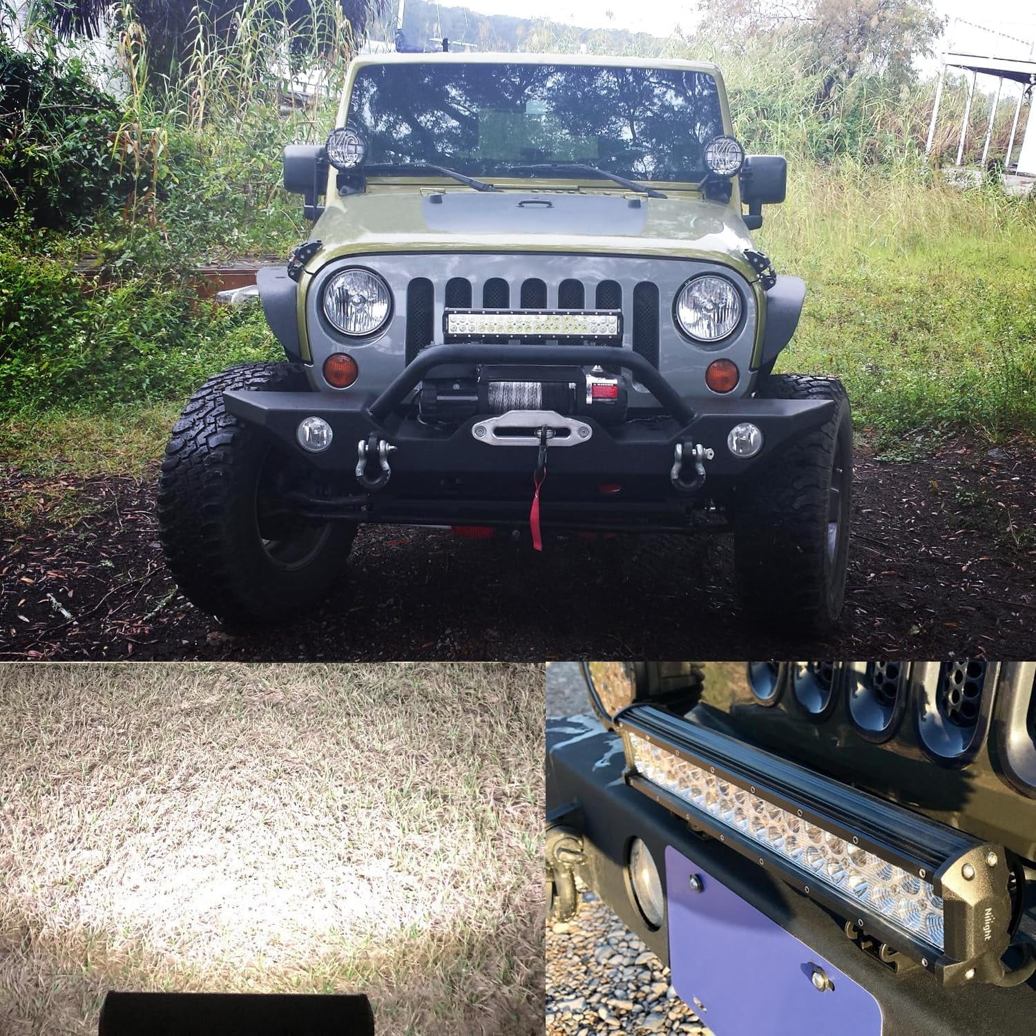 Nilight 12 Inch LED Light Bar Spot Flood Combo Beam Waterproof Off-Road Driving Light for Trucks & Boats