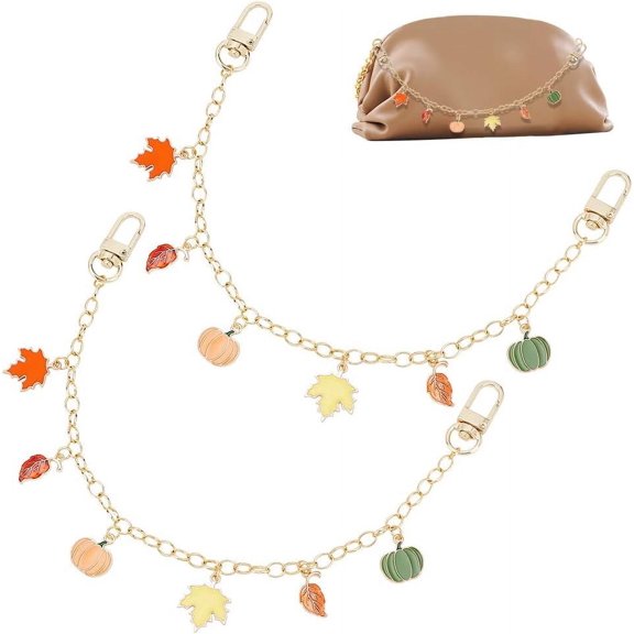 1 Box Decorative Bag Chain 2pcs 12.6 Inch Thanksgiving Day Theme Bag Strap Purse Chain Charm with Pendants Purse Clutches Handle Bag Chains Charms for Crossbody Shoulder Bag Wallet