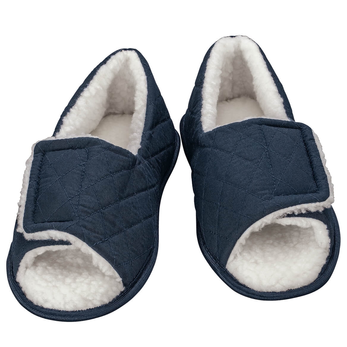 Silver StepsTM Open Toe Edema Slippers Mens, Navy Blue, MED