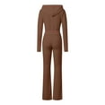 thumbnail image 4 of Women's Set Texture Striped Hooded Tops And Flare Pants Suits 2024 Fall Casual Street 2 Piece Sets Two Piece Pants Set Women Wedding Pant Suits Petite Size Women Dress Suits Set Petite Pant Suits for, 4 of 5