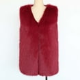 thumbnail image 6 of wdsxpo Winter Jackets for Women Faux Fur Casual Open Front Long Vest Coat Trendy Fluffy Warm Shaggy Furry Sleeveless Jackets, 6 of 7