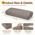 thumbnail image 5 of ROFIEJOX Rectangular Yoga Bolster Pillow, 25" x 12" x 5" Restorative Yoga Cushion with Removable Machine-Washable Velvet Cover and Carry Handle, Gray, 5 of 7