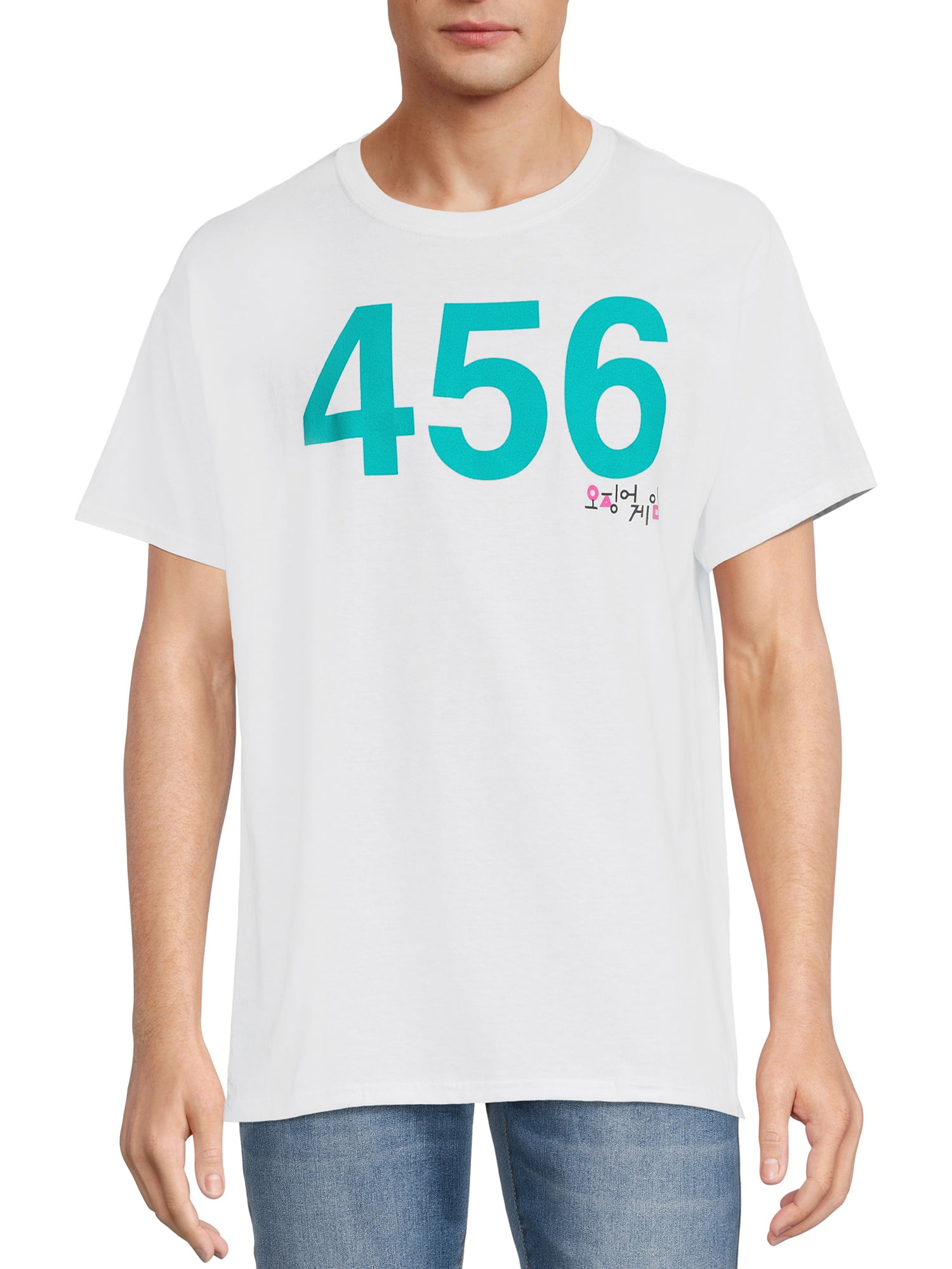 Men's Squid Game Player 456 Graphic Tee White Small