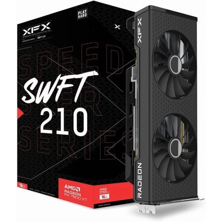 XFX Speedster SWFT210 Radeon RX 7800XT Gaming Graphics Card with 16GB GDDR6 HDMI 3xDP, AMD RDNA 3 RX-78TSWFTFA