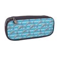 thumbnail image 2 of Lsque Dolphin Printed Big Capacity PU Leather Pencil Case Large Pencil Pouch Stationery Pen Bag Pencil Holder for Teen, 2 of 6