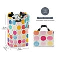 thumbnail image 2 of Yayeee Freestanding Laundry Hamper with Handle Collapsible Large Storage Basket for Clothes, Colorful Circles, 2 of 7