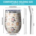 thumbnail image 5 of 12oz Stemless Wine Tumblers Beige Cow Flower Pattern Vacuum Insulated Stainless Steel Travel Tumbler Cups Mug with Lid and Straw for Champaign,Cocktail,Beer with Cleaning Brush, 5 of 5