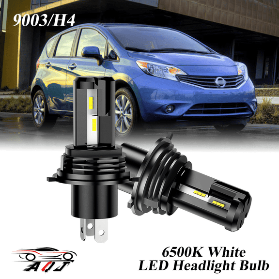 LED Headlight Fit for Nissan Versa 2007-2021 - 30,000LM 300% Super-Bright 6500K White Bulb, Plug & Play, Pack of 2