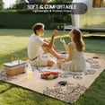 thumbnail image 4 of Vintage Bees Crowns Outdoor Rug 5x8 Ft - Reversible Patio Rug Outdoor Camping Rugs, Rustic Leaves Rings Brown Gradient Washable Indoor Outdoor Area Rugs, Non-Slip Outdoor Carpet Runner for Deck/Porch, 4 of 8